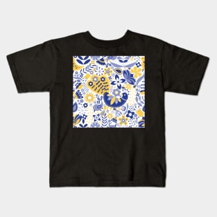 Scandinavian Maximalist Folk Design Kids T-Shirt